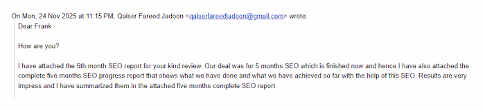 5 months onsite and off site SEO