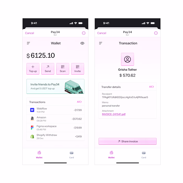Crypto app design