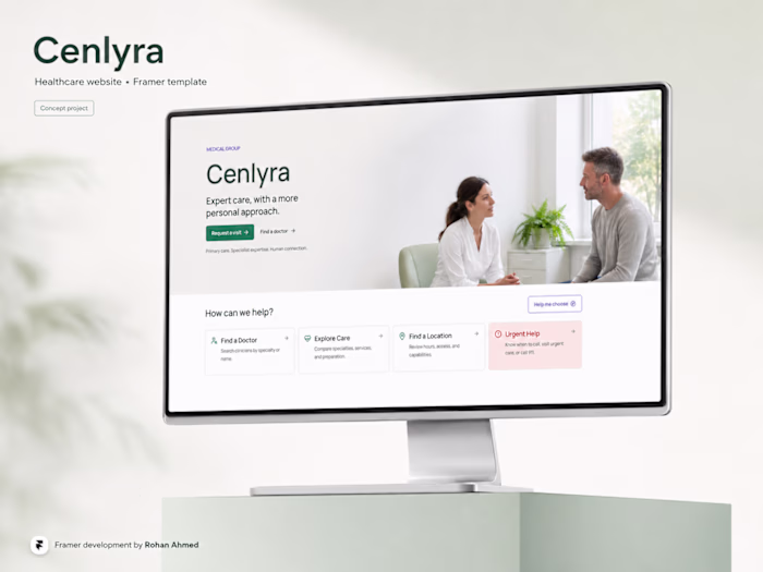 Cenlyra — Healthcare Website & Directory in Framer