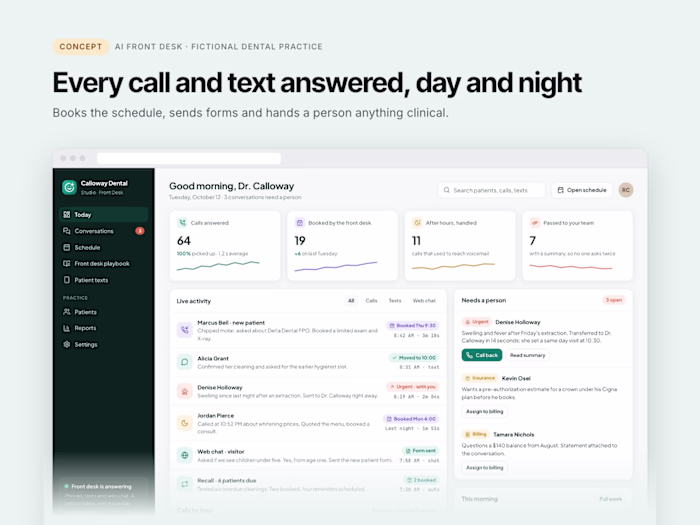 Concept: an AI front desk