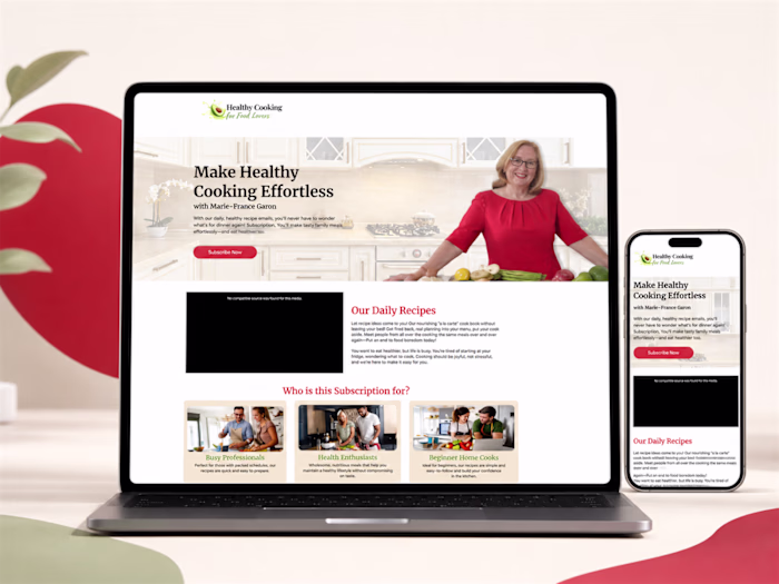 Kajabi Subscription Funnel for a Healthy Cooking Membership