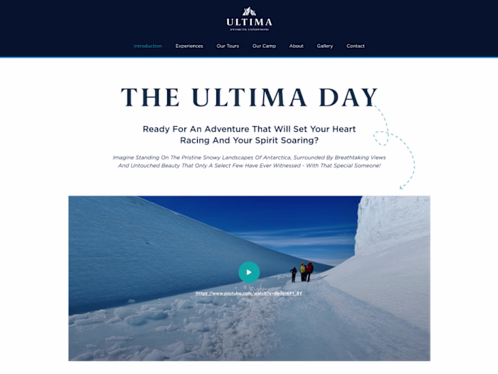 Ultima Antarctic Expeditions -UX design