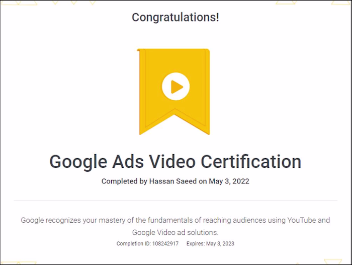 Video Ads Certification