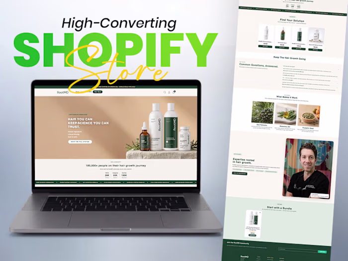 Hair Growth Shopify E-commerce Store Development
