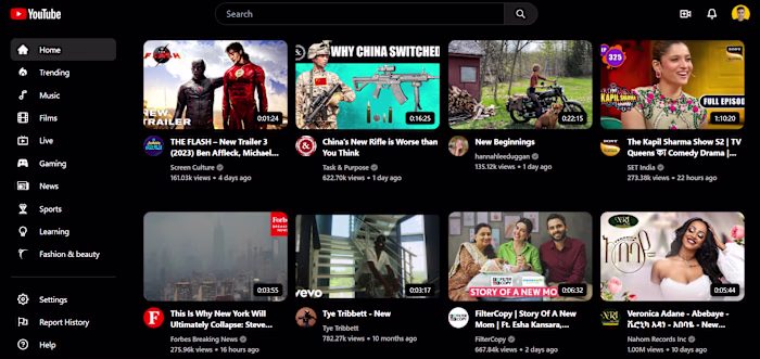  React Responsive YouTube Clone
