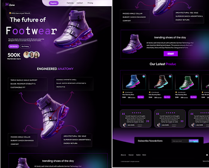Modern shoes  Landing Page