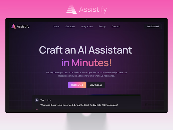 Assistify - AI SaaS & Startup Template Design