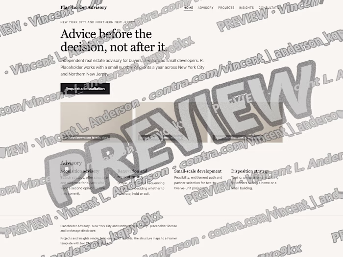 Editorial advisory site for a real estate advisor