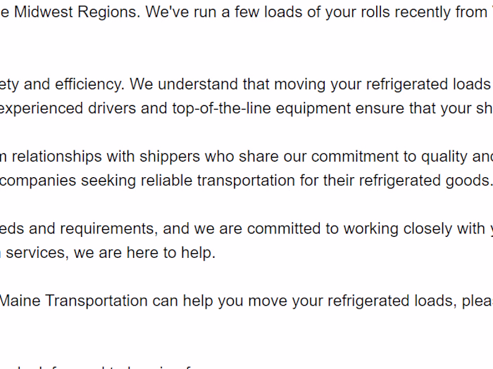 Write Emails For Trucking Company