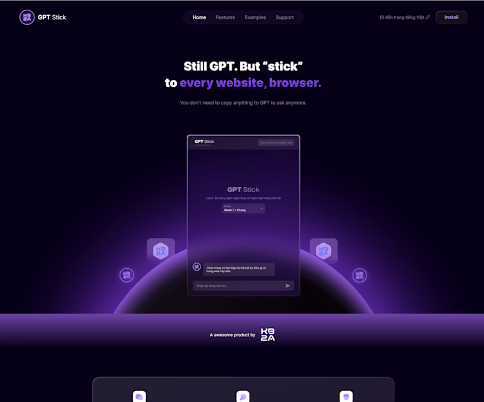 GPTStick - Stick GPT to Every Website