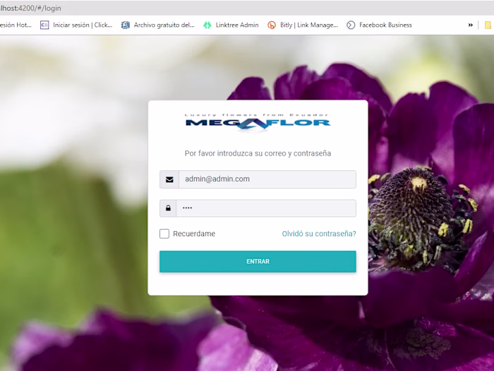 Administrative system in Angular 11 for Floricola Company