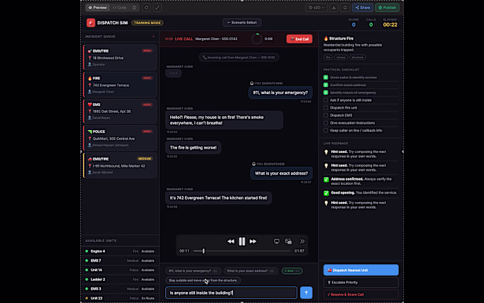 DispatchSim: Emergency Services Training Simulator