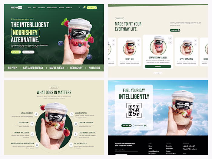 Meal Replacement Drink Webpage Design