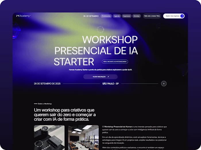 AI Workshop Landing Page Design