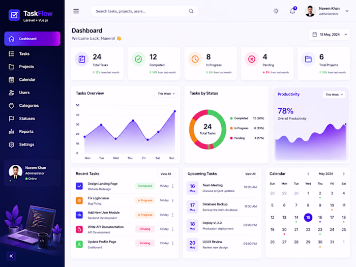 A task management web application