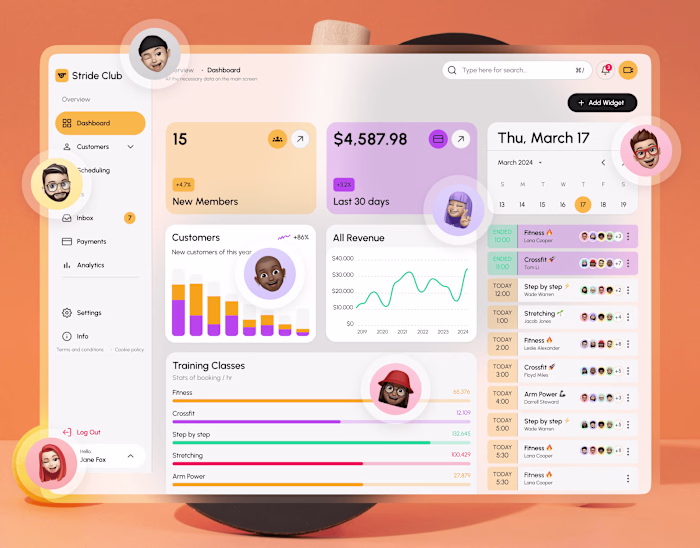 Gym Dashboard — SaaS Design Concept