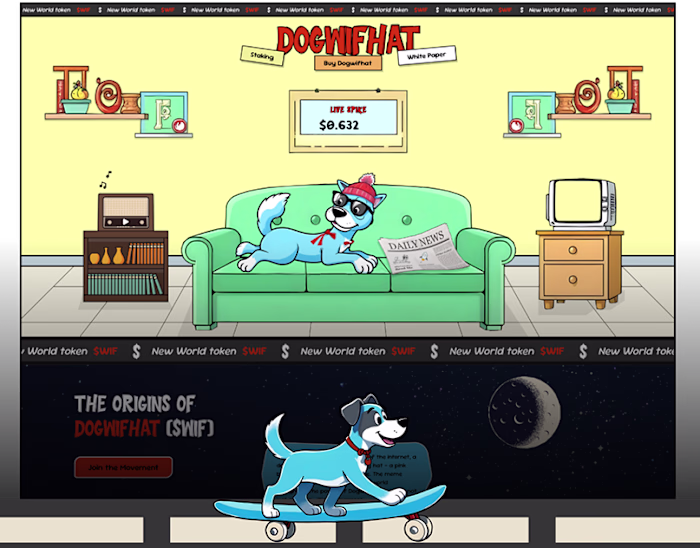 Dogwifhat Meme Token Figma Website UI Kit