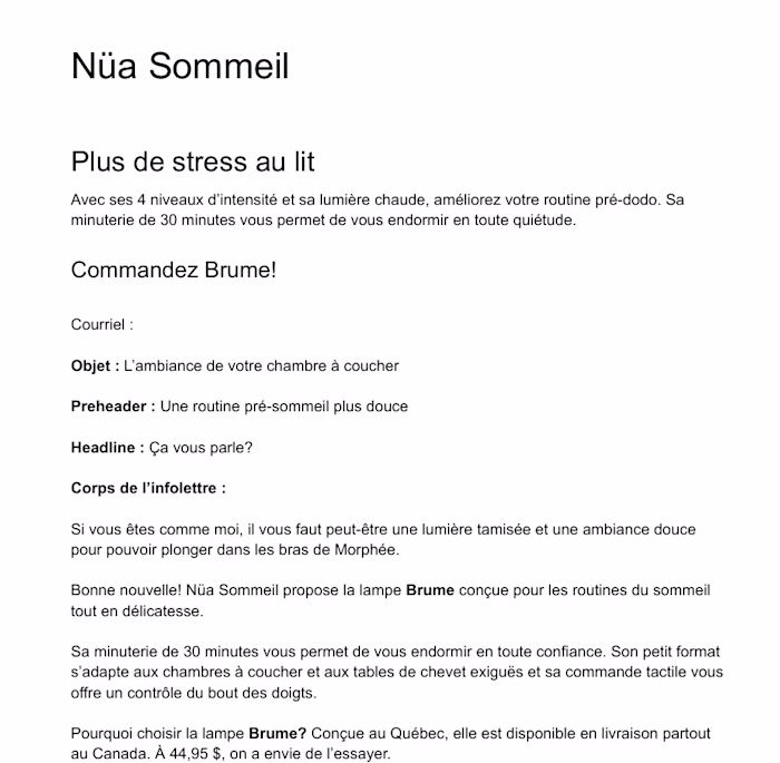 French Canadian Multichannel Copywriting | Product Launch Ca...