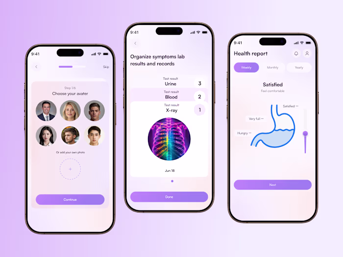 Human Health Tracker Mobile App Design Concept