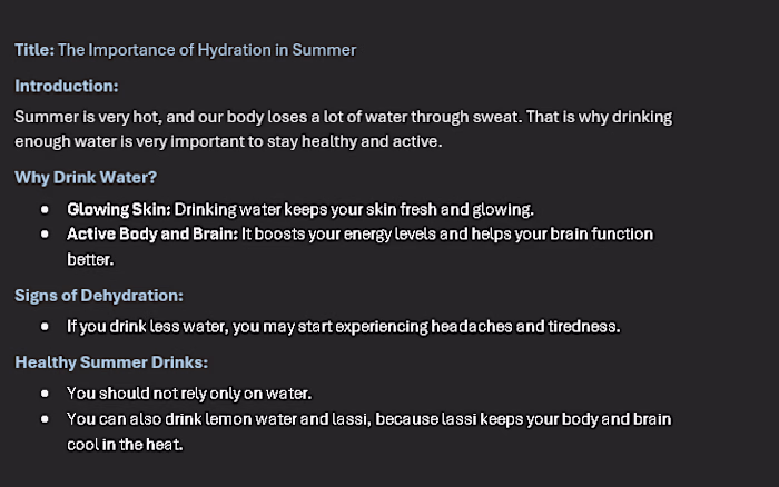 Health Article - The Importance