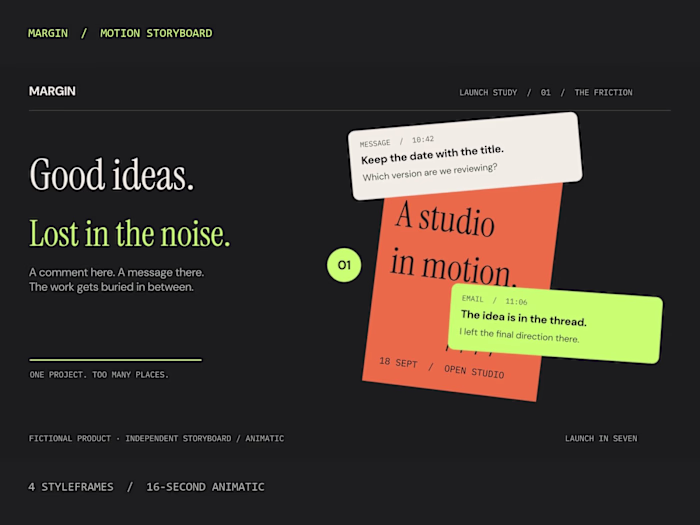 MARGIN — Launch Storyboard & Animatic