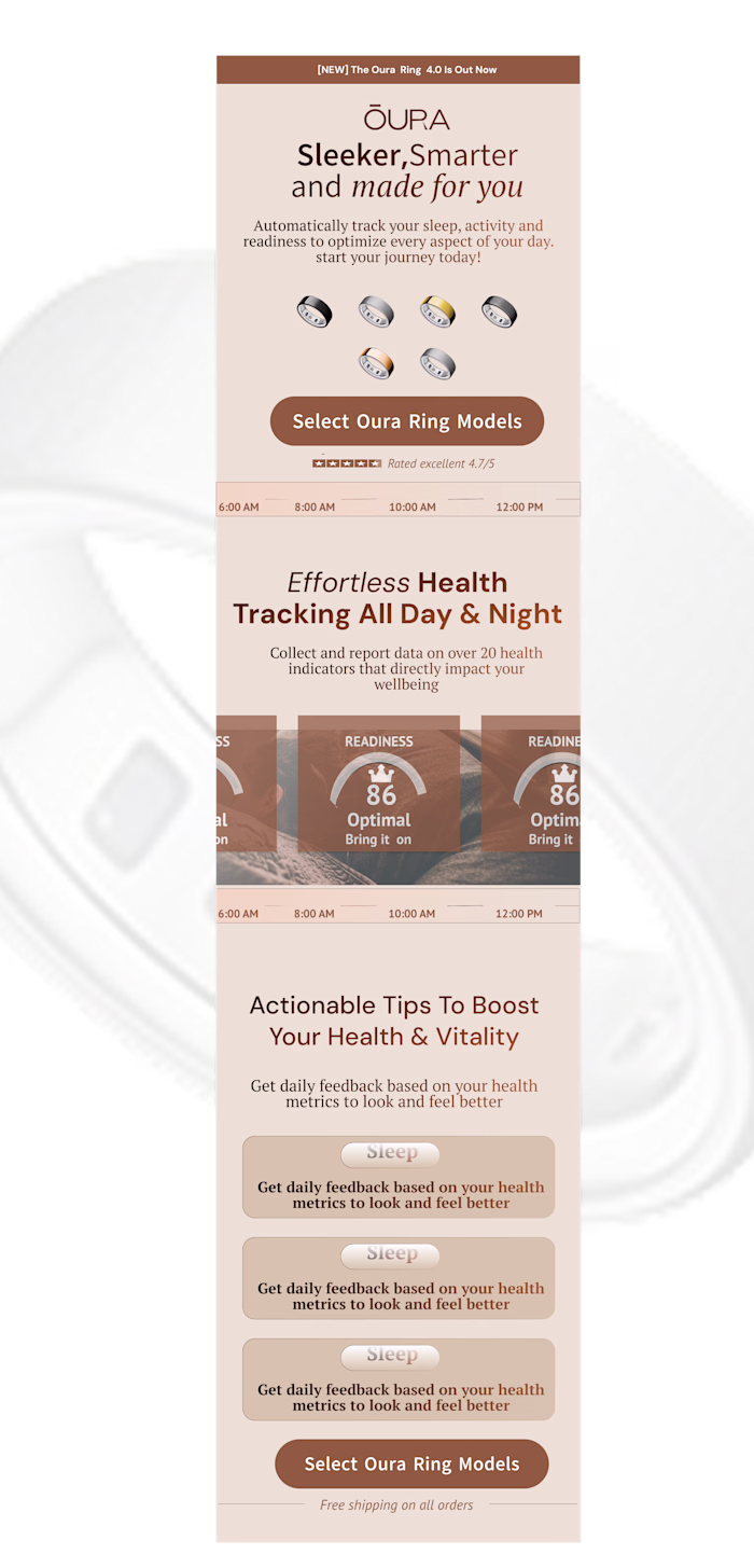 Email Campaign Design for Oura Ring