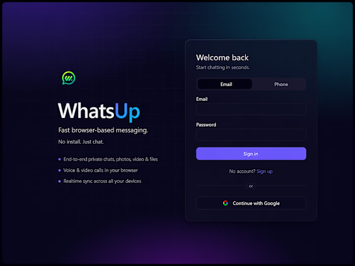 WhatsUp — Modern Browser-Based Chat