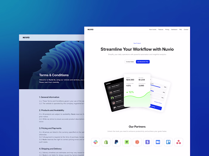 Website Template for Saas businesses