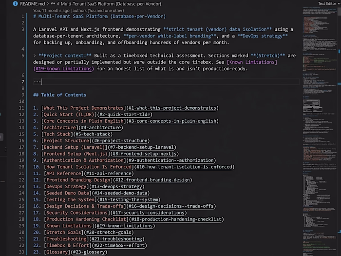 Multi-Tenant SaaS Platform (Database-per-Vendor)