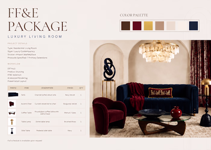 Mixing colors accents, textures and