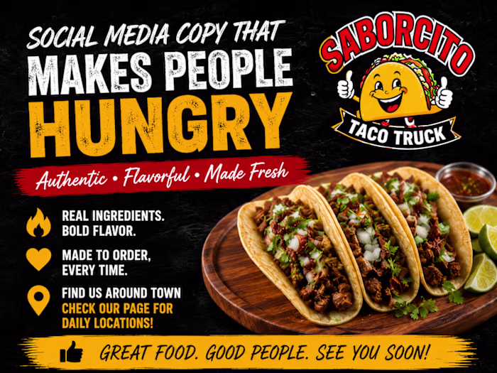Social Media Copy That Makes People Hungry Saborcito Taco Truck 