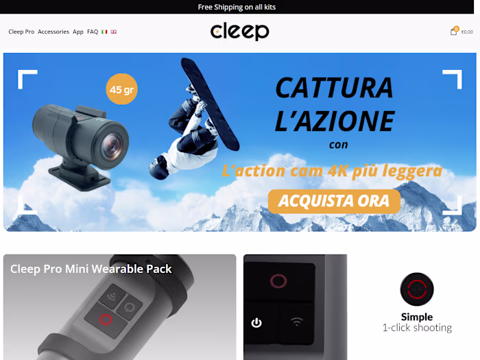 Cleep Wearable Camera shop Website