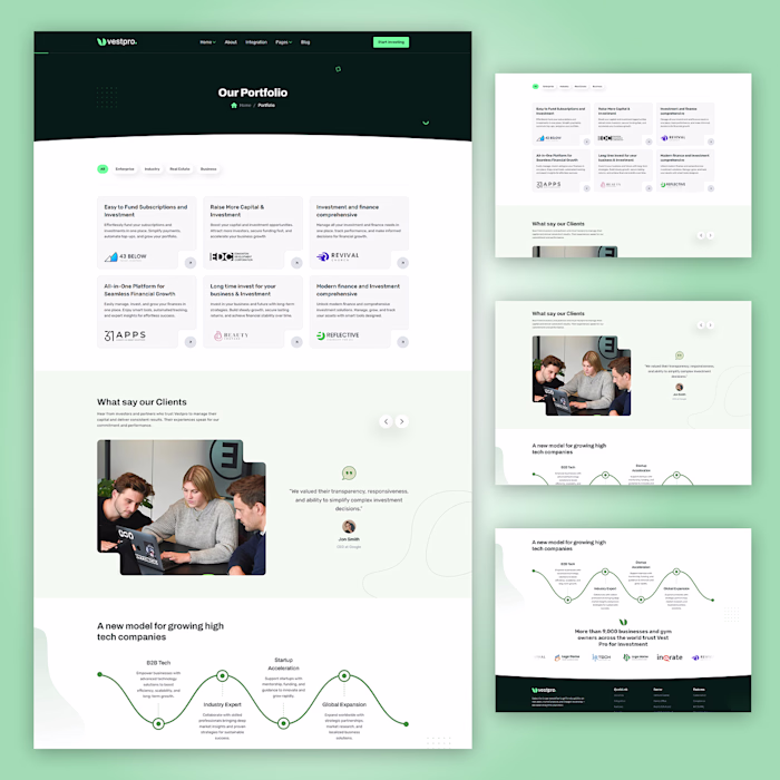 Investment Portfolio Website UI/UX Design – Vestpro