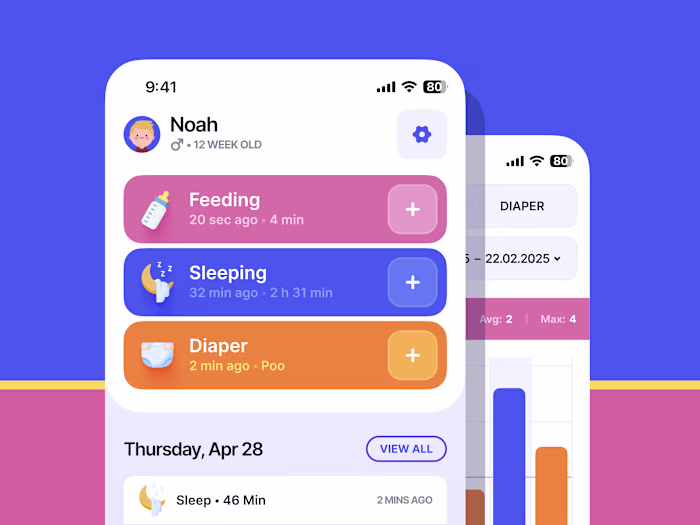 Baby Tracker | iOS Mobile App | UI/UX + App Store Assets