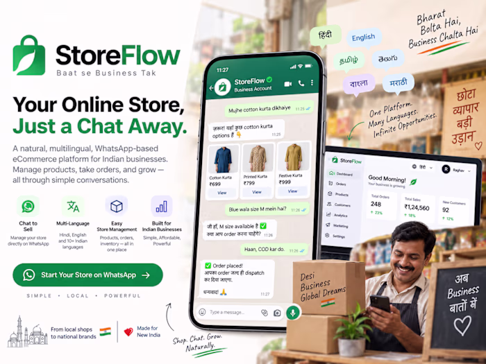 StoreFlow: A multilingual, WhatsApp-first commerce