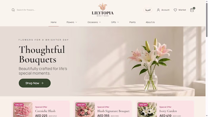 Lilytopia Boutique | Flower Shop eCommerce