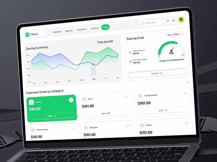 Finance Dashboard UI Design
