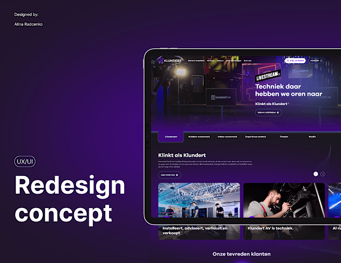 Redesign concept for audiovisual solutions company