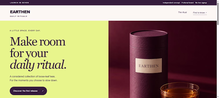 EARTHEN — Prelaunch Commerce & Signup Concept