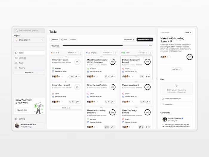 Project / Task Management App UI - UI components Design by Moha…