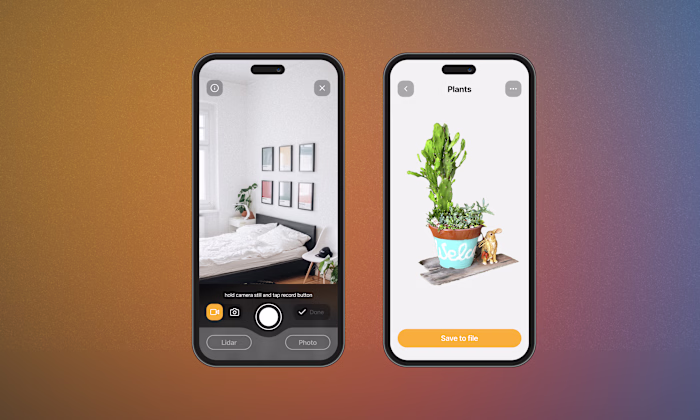 UX/UI Design for the "Polycam" application that creates 3D model