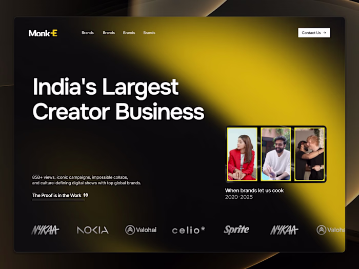 Built Monk-E’s new Webflow home for India’s creator economy