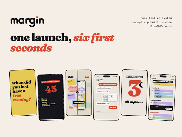 Six Hooks, One Launch: Ad Variant System (Concept App)
