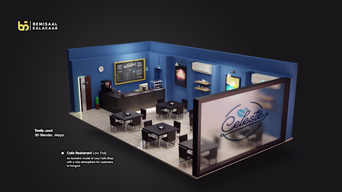 3d Low Poly Restaurant on Behance