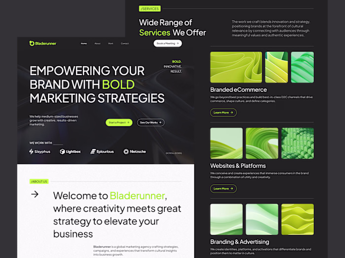 Bladerunner - Marketing Agency Landing Page