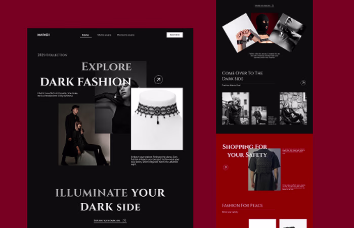 Dark Fashion Website Design