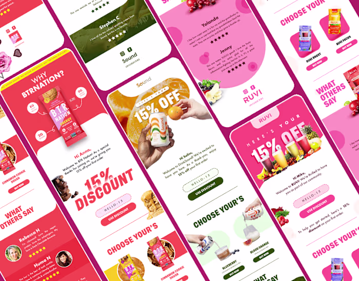 Email designs for nutrition &