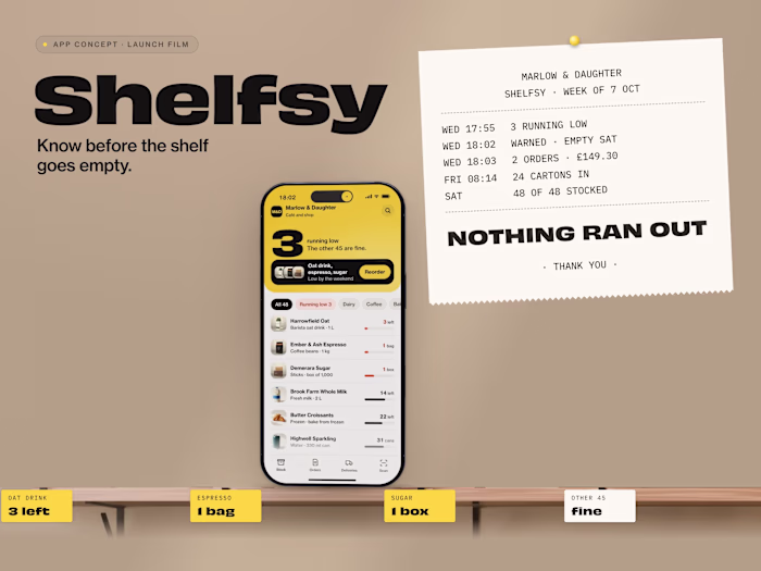 Shelfsy: stock app and launch film for small shops