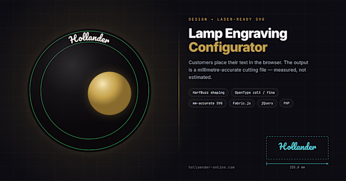Built a browser-based lamp engraving