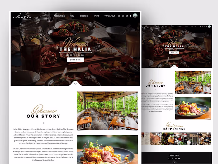 Clean and stunning website for Halia's Kitchen